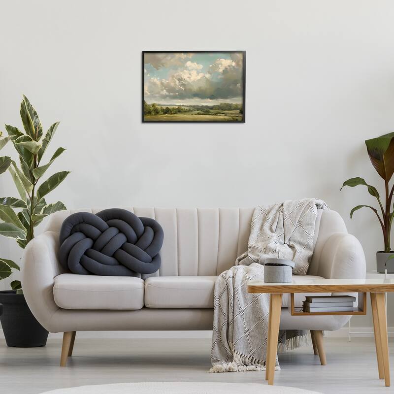 Stupell Sunlit Clouds over Countryside Framed Giclee Art Design By LSR Creative Studio