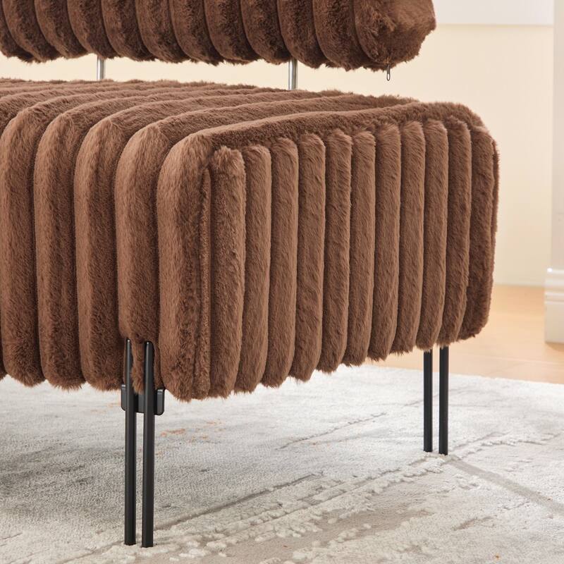 End of Bed Bench Window Ottoman Footrest with Adjustable Back for Living Room Bedroom Entryway Hallway Small Space