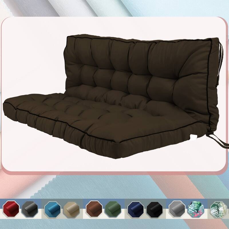 Porch Swing Replacement Cushion, 55in Outdoor Bench Cushions with Backrest Thicken 4"