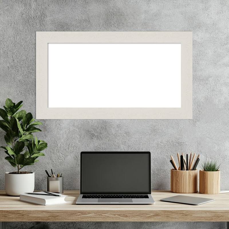 Amanti Art Rustic Plank Espresso Narrow Framed Dry Erase Magnetic Board