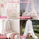 preview thumbnail 25 of 23, YEERSWAG Elegant Princess Bed Canopy Bed Curtain Nets with Luminous Stars Lights