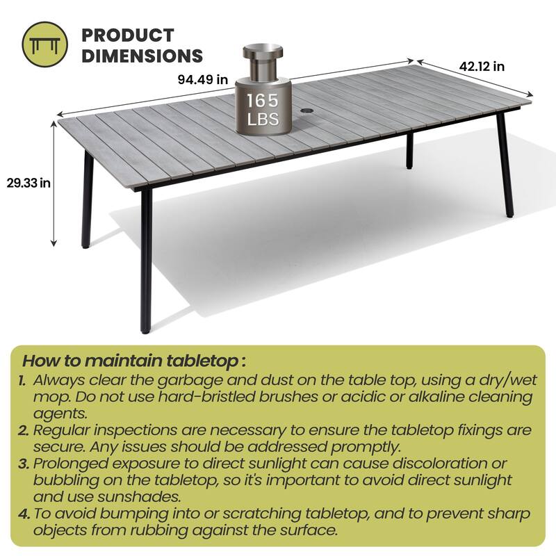 7/9-Piece Outdoor Patio Dining Set Adjustable Folding Chairs and Aluminum Dining Table