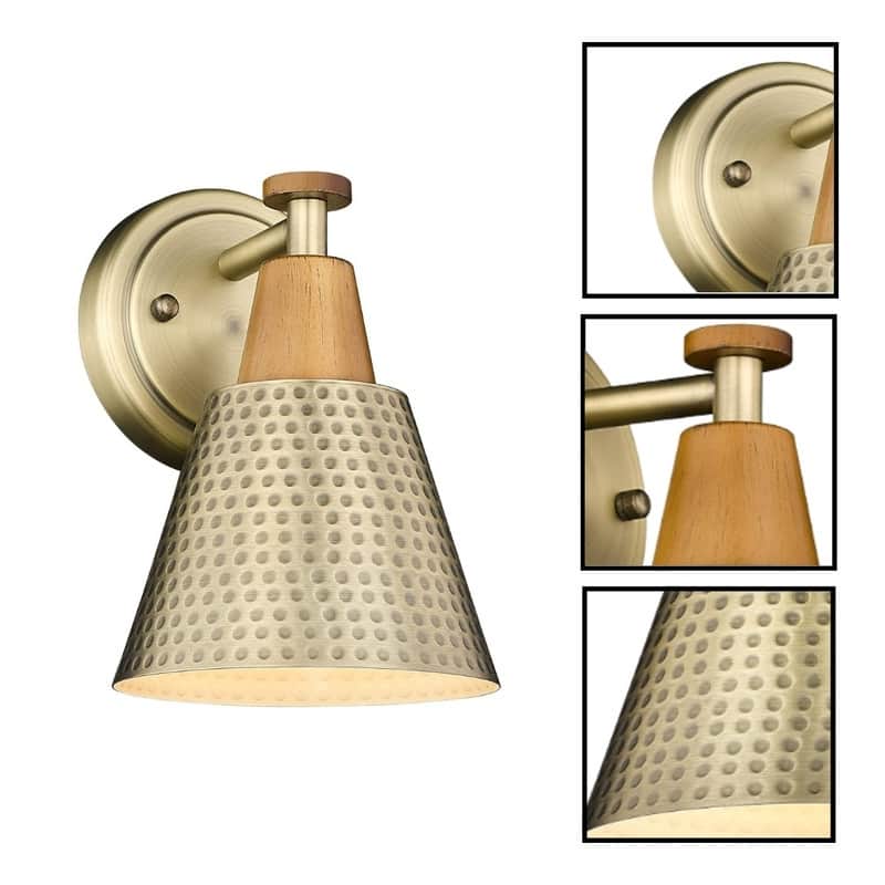 1 Light wall sconces brass gold wall lighting metal bathroom sconces