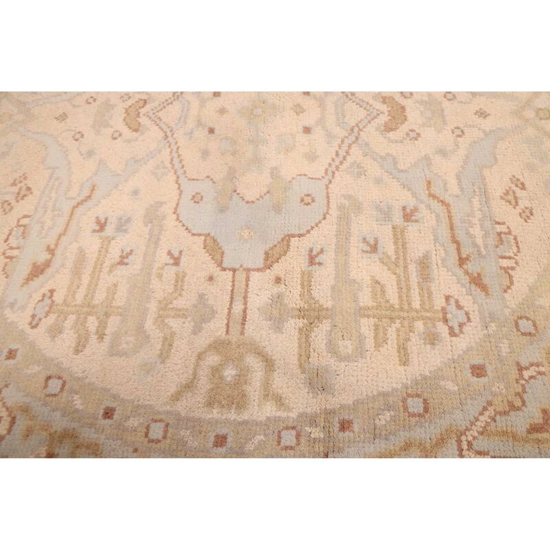 ECARPETGALLERY Hand-knotted Royal Oushak Ivory Wool Rug - 5'0 x 5'0