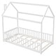 preview thumbnail 14 of 48, Twin Size Solid Wood House Bed with Guardrails for Toddlers