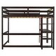 preview thumbnail 5 of 6, Full Loft Bed with Desk and Shelves,Espresso