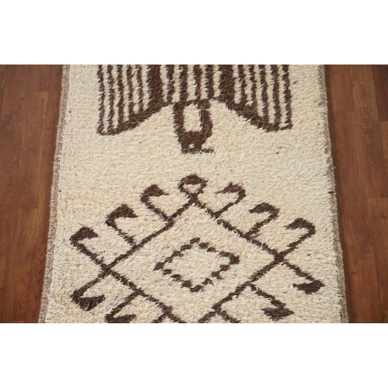Natural Dye Anatolian Turkish Runner Rug Hand-knotted Wool Carpet - 3'4"x 12'3"