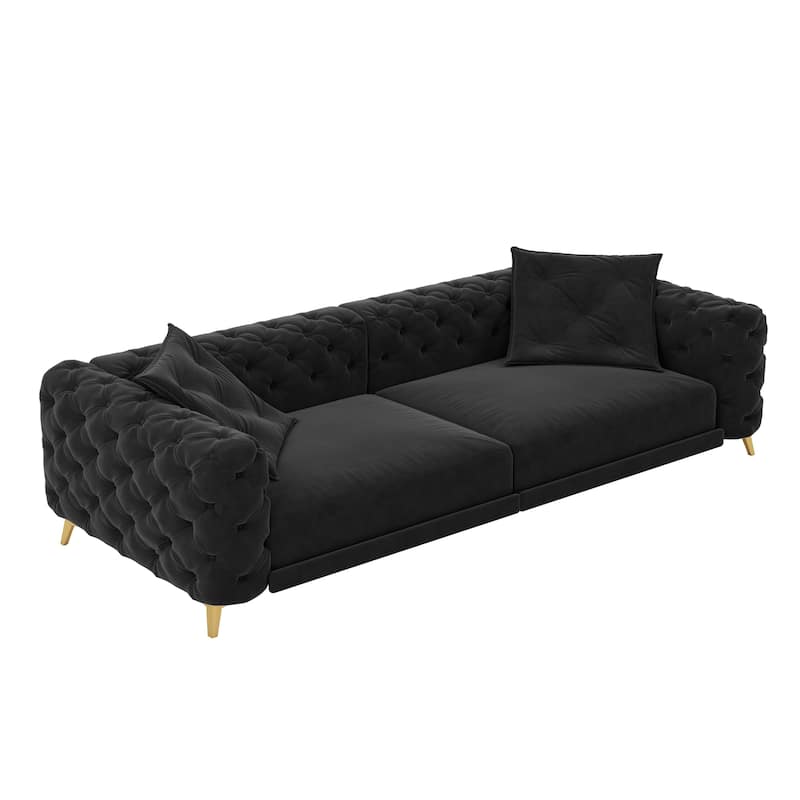 GDFStudio - Velvet 97.7" 3-in-1 Convertible Sleeper Sofa with Pull-Out Bed