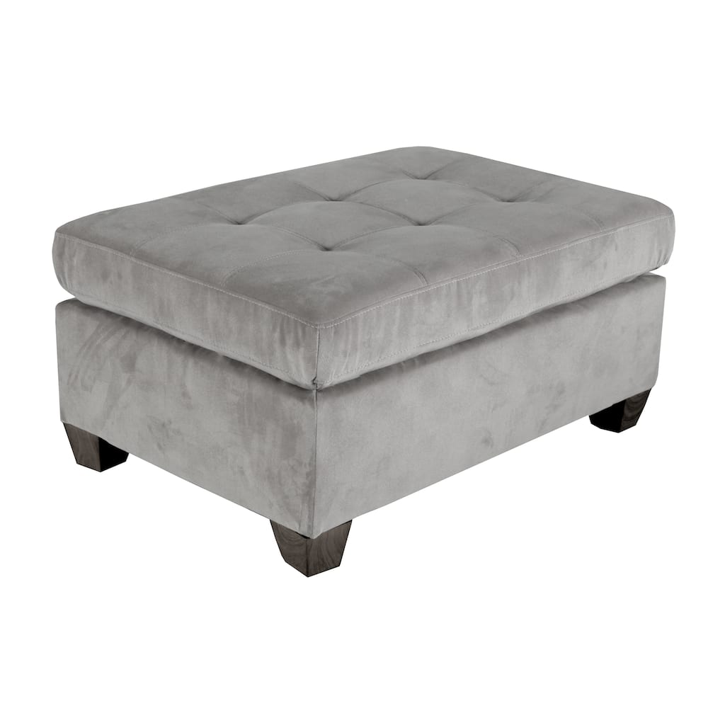 Ottoman Tufted Detail Microfiber Upholstered Modern Living Room Furniture