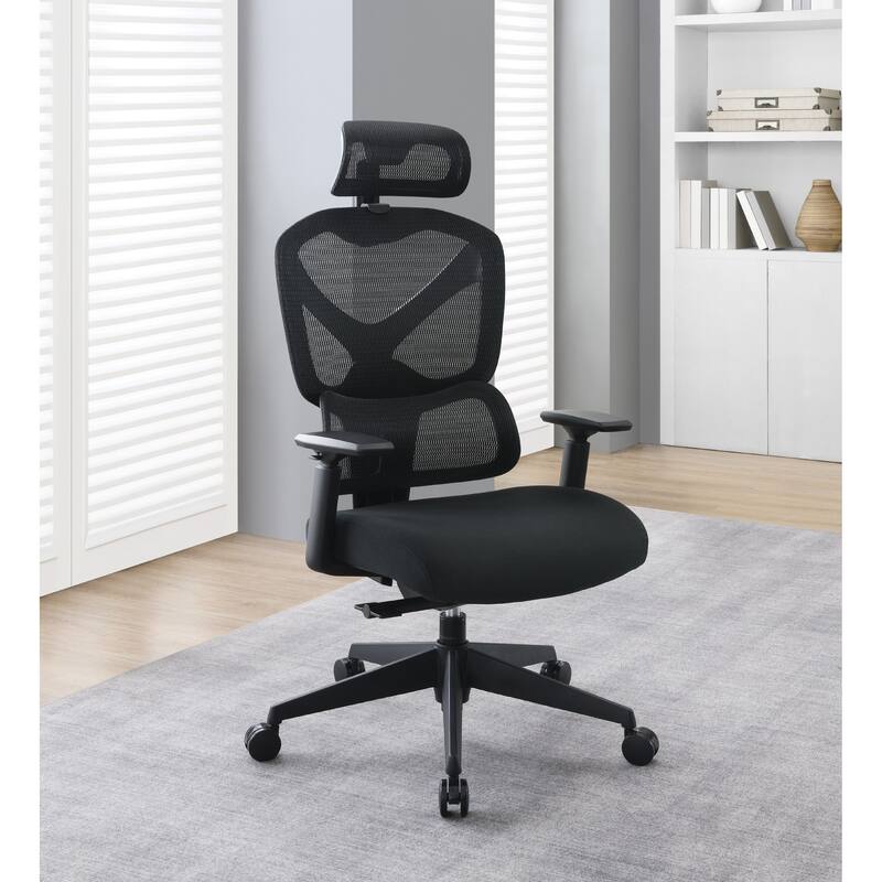 High Back in Black Mesh and Seat with Adjustable Arms