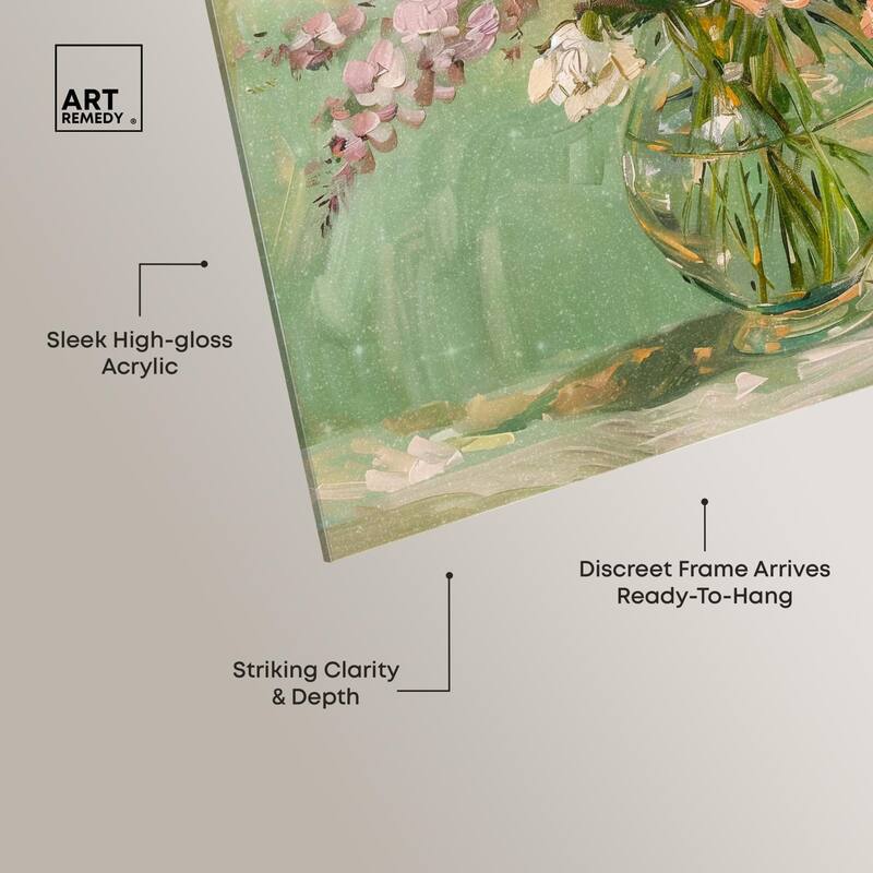 Vase and Greenery Acrylic by Art Remedy, Ready to Hang