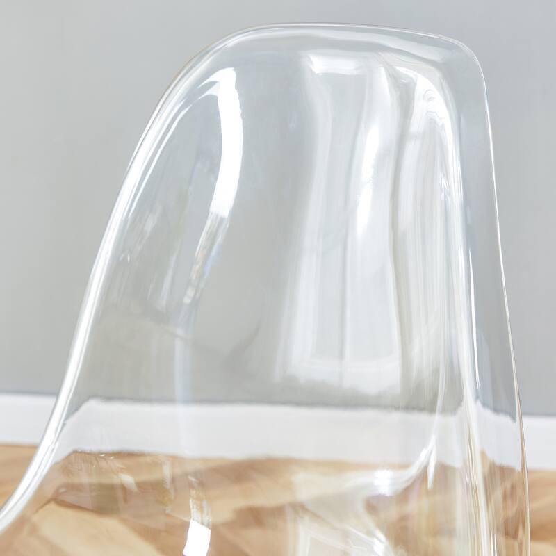 Side Chair Reception Chair Kitchen Chair Meeting Room Chair Transparent Dressing Chair Set of 6 with Meral Legs