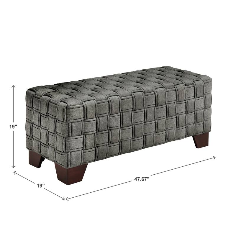 Orlo Walnut Finish Woven Bench by iNSPIRE Q Modern