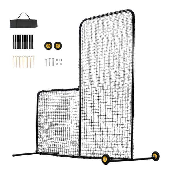 slide 2 of 35, Screen Baseball for Batting Cage Heavy Duty Pitching Net for Pitchers Protection L-type heavy duty with wheels 7*7 feet