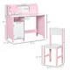 preview thumbnail 13 of 16, Qaba Toddler Table and Chair Set, Kids Writing Desk Homework Table, Gray