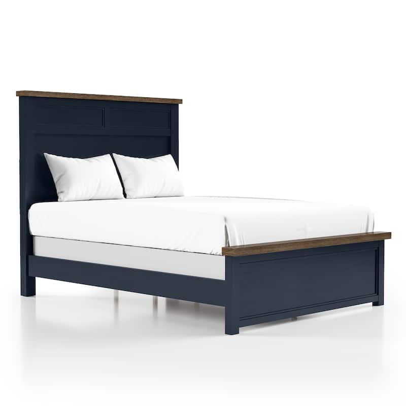 Furniture of America Althea Modern Farmhouse 2-Piece Wood Kids Panel Bed and Nightstand Set