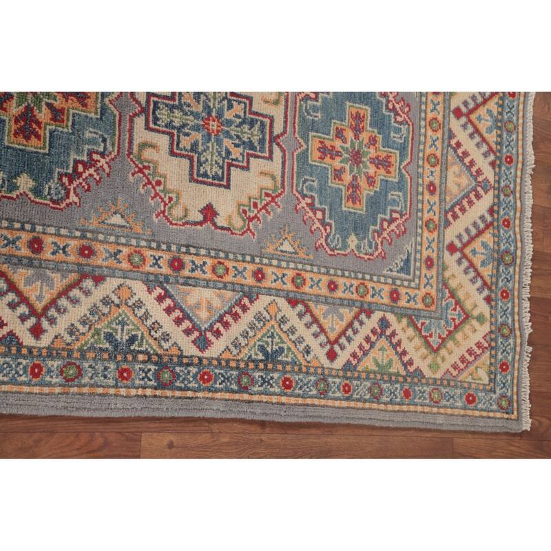 Geometric Kazak Oriental Foyer Rug Handmade Traditional Wool Carpet - 2'9" x 4'1"
