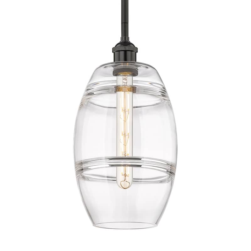 Innovations Lighting 616-1S 9 8 Vaz Pendant Vaz 8" Wide Mini Pendant - Matte Black / Clear