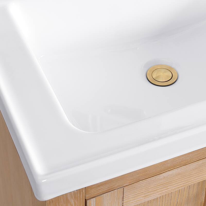 Gela Single Sink Bath Vanity with Drop-In White Ceramic Basin