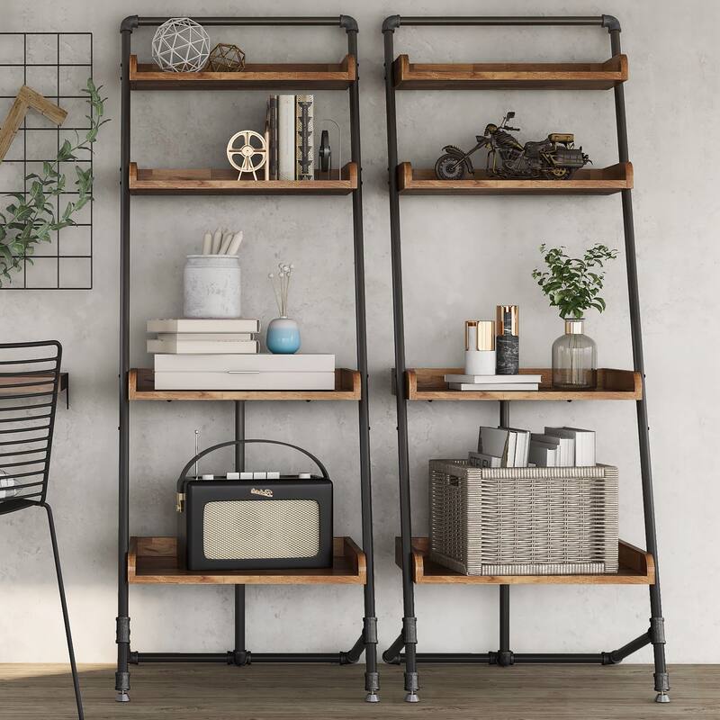 Callana Rustic 4-Shelf Ladder Display Shelf by Furniture of America