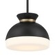 preview thumbnail 1 of 9, Crystorama Lighting Group GID-4005 Gidget 10" Wide Pendant with Etched Matte Black / Vibrant Gold