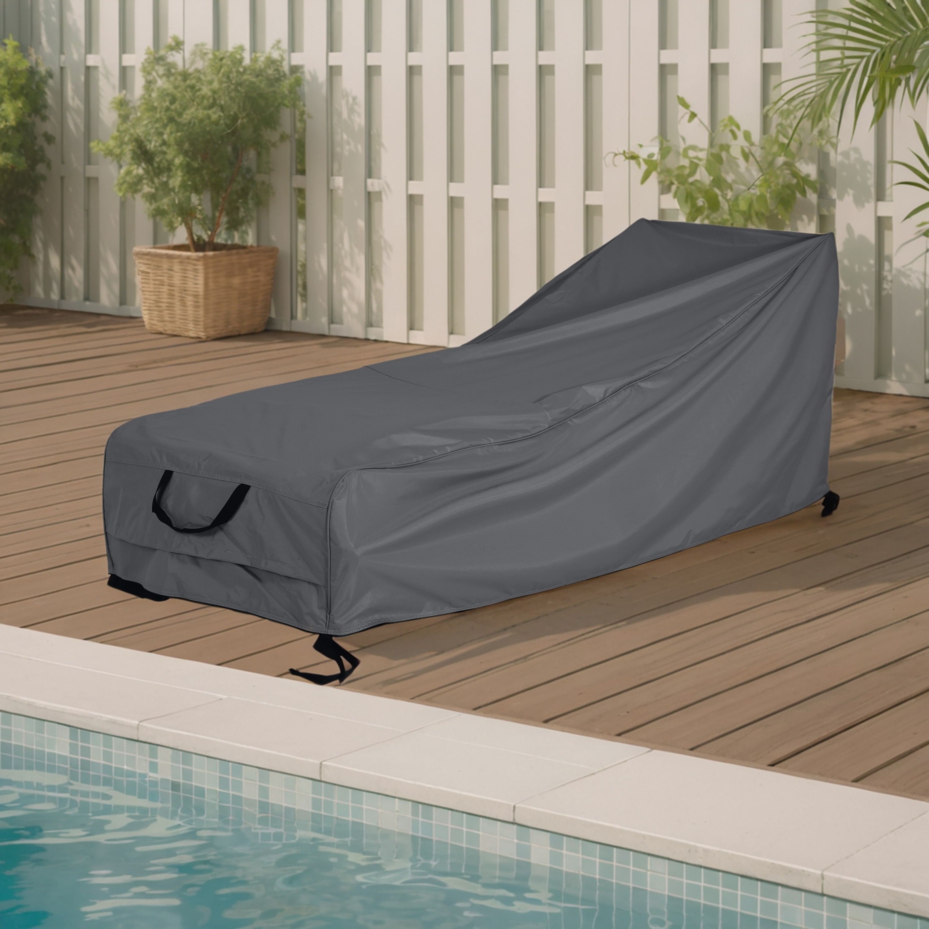 Christopher Knight Home - Shield Outdoor Slope Chaise Lounge Cover with Secure Fit and All-Weather Protection