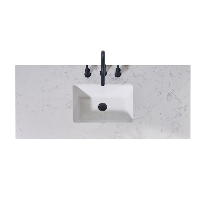 Altair Merano Bathroom Vanity Countertop in Aosta White Apron Finish Without Vanity