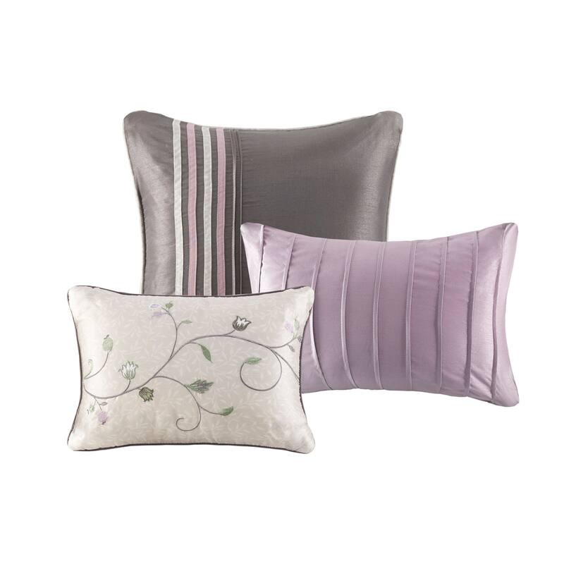GDF Studio - Embroidered 7-Piece Comforter Set with Decorative Pillows