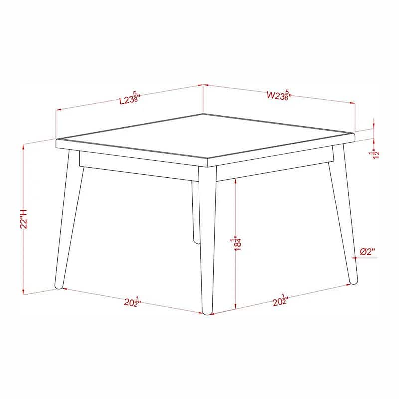 Furniture of America Abi Mid-Century Walnut Solid Wood 24-inch Side Table