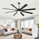 preview thumbnail 6 of 11, Kviflon 72 Inches 8 Blades Ceiling Fan with Light for indoor or Outdoor Patio Garage Large Living Room - 72 Inches Black