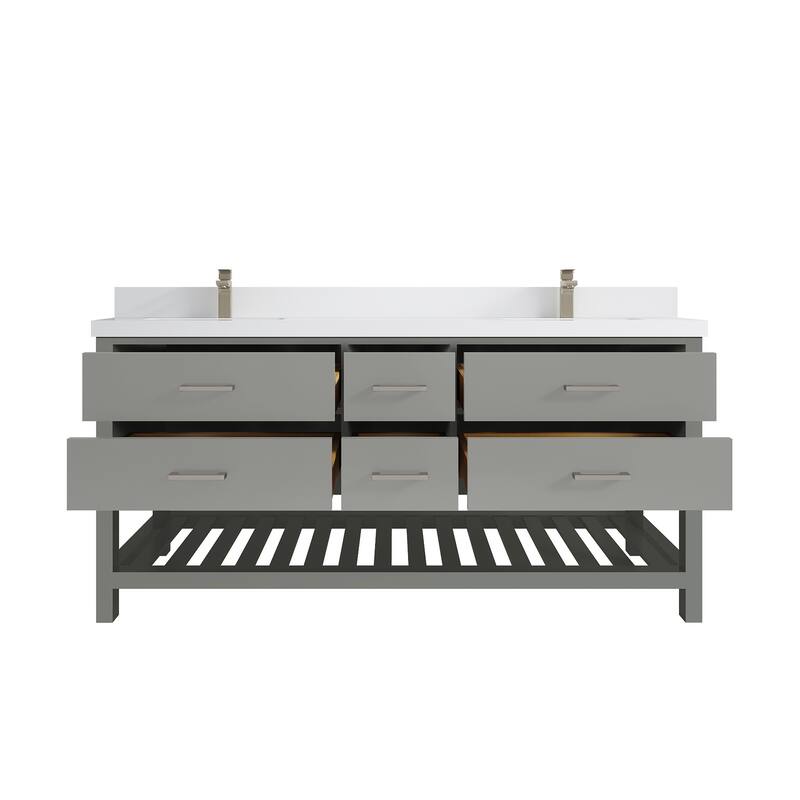 Willow Collections 72 in. W x 22 in. D Parker Double Sink Bathroom Vanity with Countertop