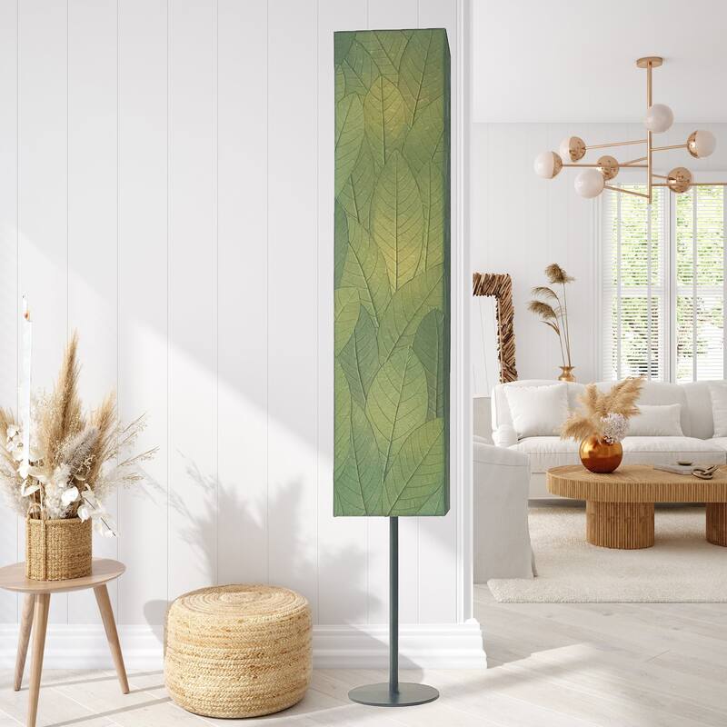 Eangee Handmade Sequoia Giant Floor Lamp, Cocoa Leaves Shade, 12 x 10 x 72 in. - 10 x 8 x 72