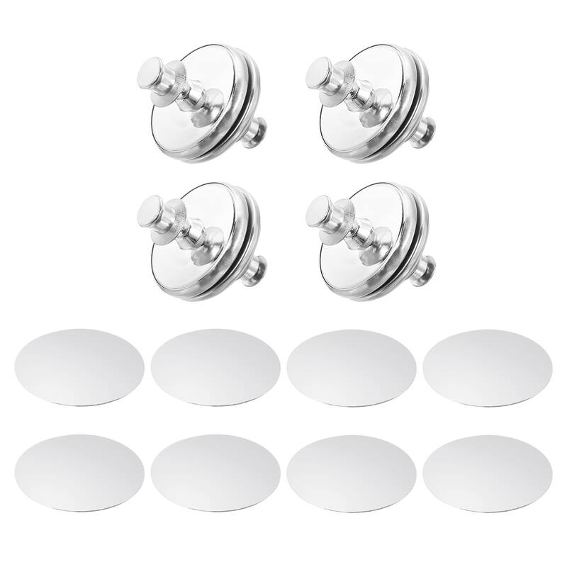 Curtain Magnets Closure, Round Magnetic Curtain Clips with Patch, 0.98" - Silver