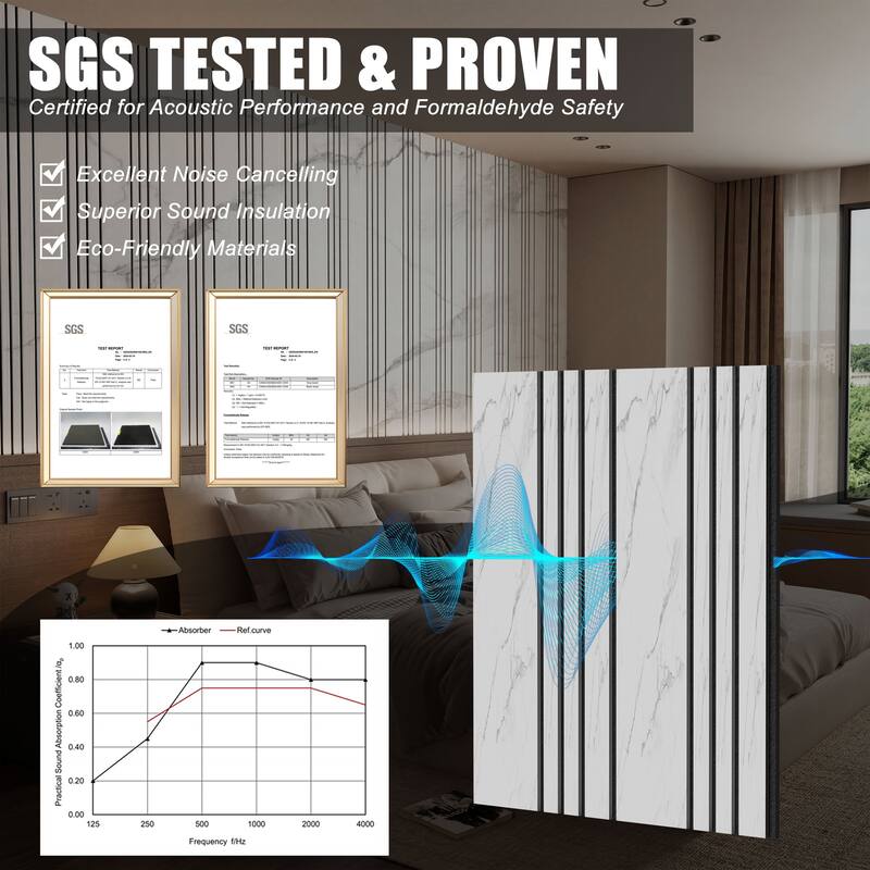 23.6" x 23.6" Wood Slat Acoustic Wall Panels for Ceiling and Wall Decor, 8-Pack (31 sq ft)