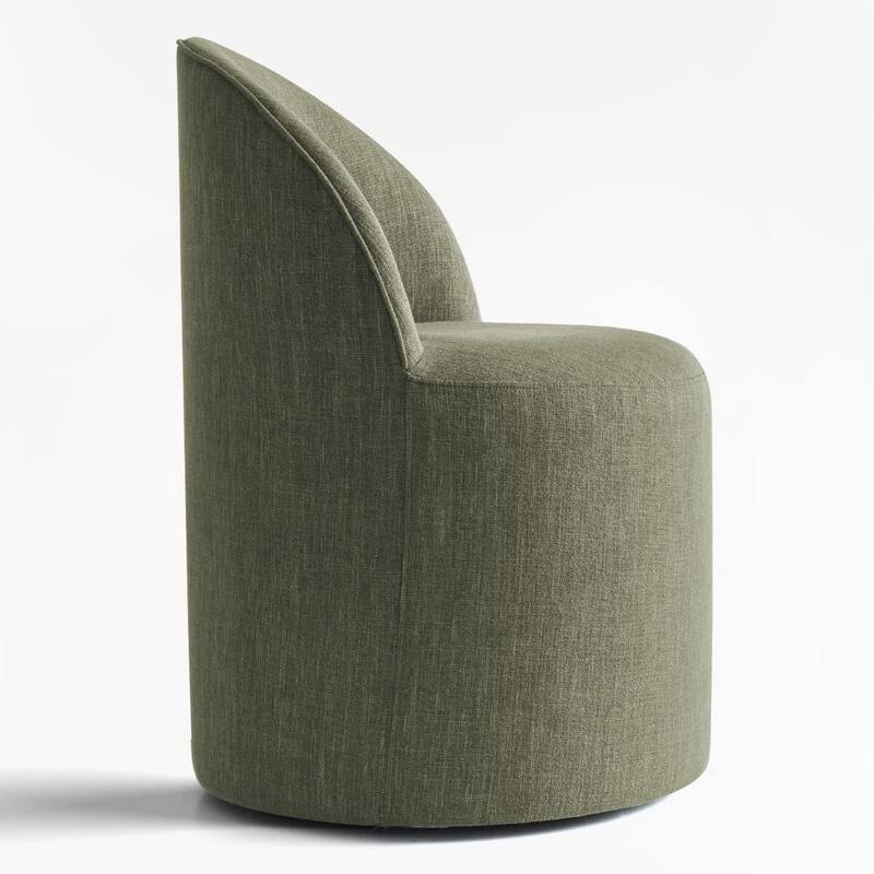 Upholstered Linen Office Chair with Wheels