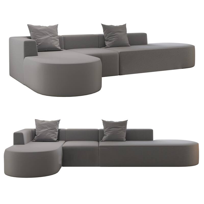Boneless Modular L-shaped Sectional Sofa with Chaise and Deep Seating