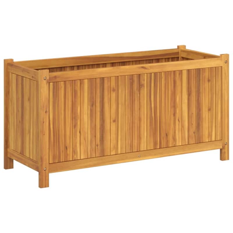 vidaXL Garden Planter with Liner Outdoor Flower Pot Box Solid Wood Acacia