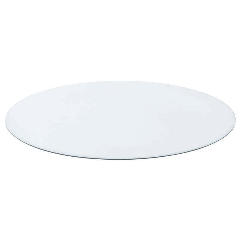 Round Casual Clear Tempered Glass Finish Top - Clear Glass