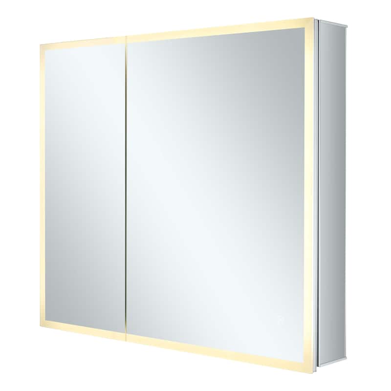 Mirrored Aluminum Bathroom Medicine Cabinet with LED lights