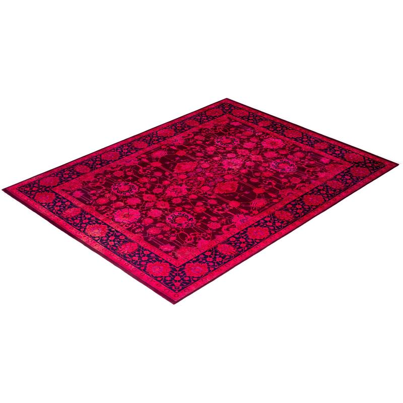 Overdyed, One-of-a-Kind Hand-Knotted Area Rug - Pink - 9' 3" x 11' 10"