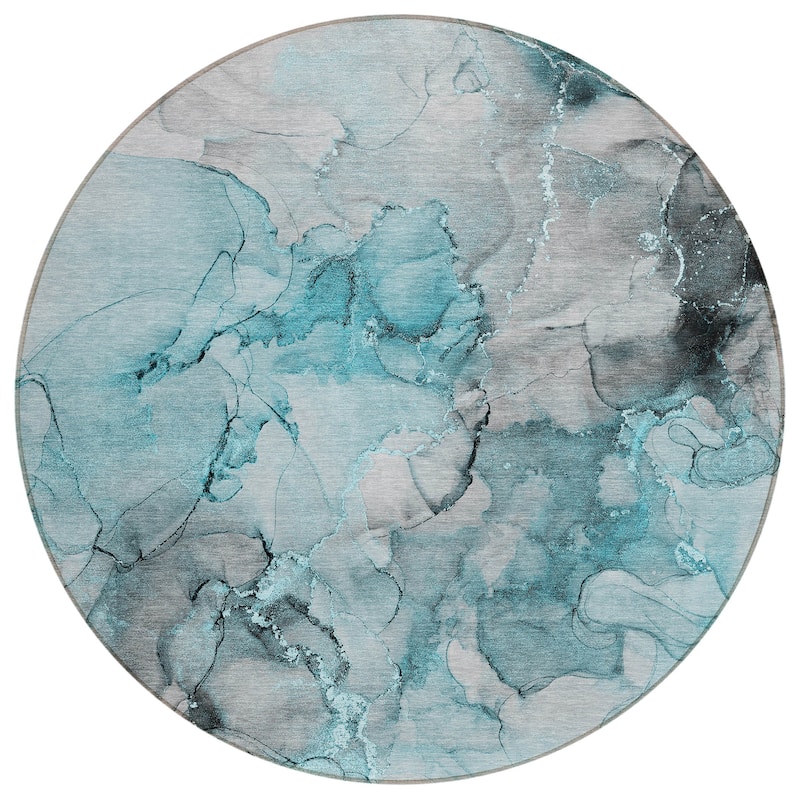 Machine Washable Indoor/ Outdoor Abstract Chantille Rug