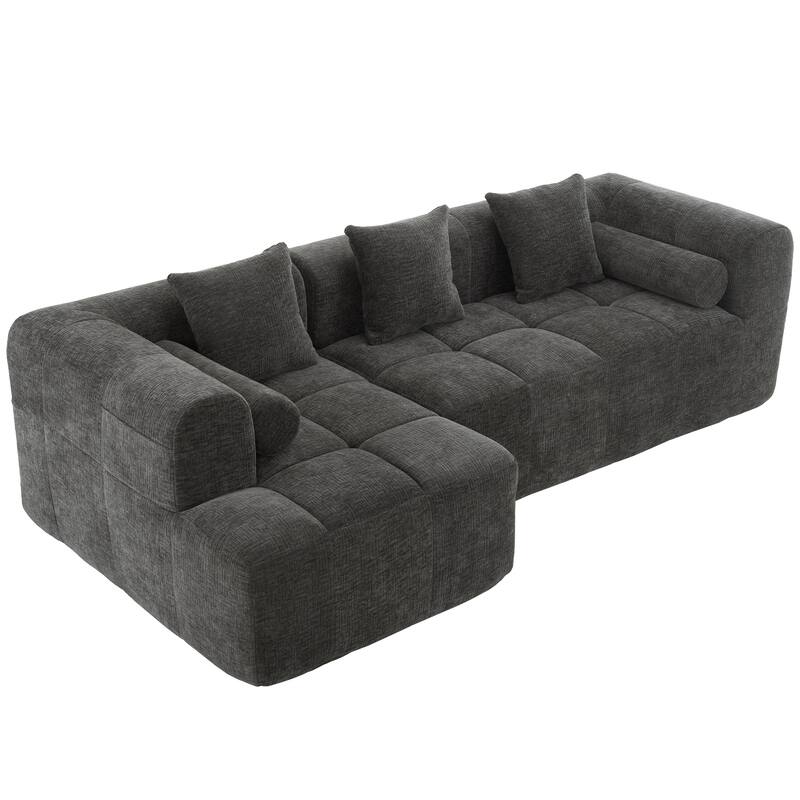 101.2" Chenille Modular Sectional Sofa with Deep Seating, Foam