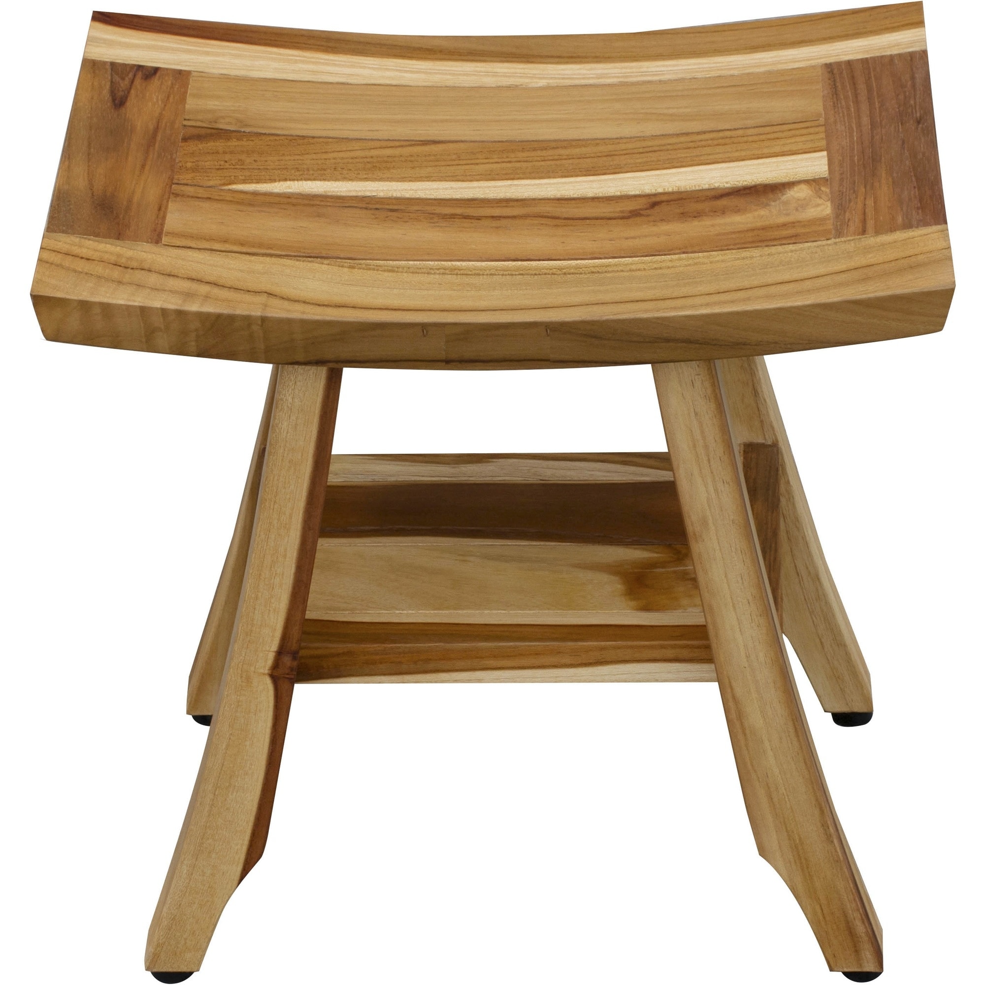 Rectangular Teak Shower Stool or Bench with Shelf in Natural Finish Rectangular Teak Shower Stool or Bench with Shelf in Natural Finish
