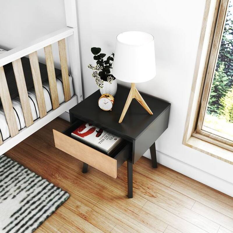 Max and Lily Scandinavian Nightstand with Drawer