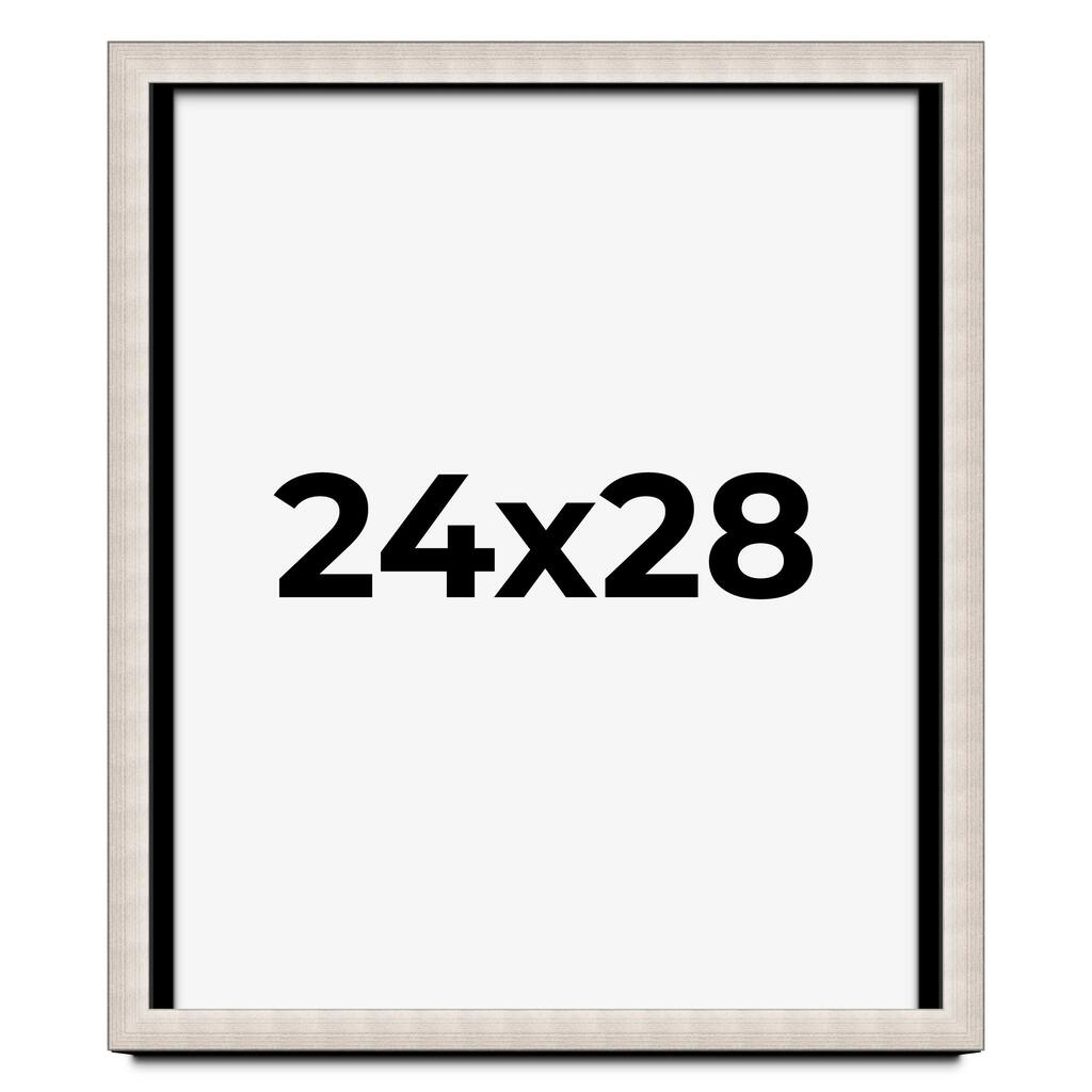 24x28 Shadow Box Frame Silver Real Wood Contemporary Shadowbox Display Frame UV Acrylic Front Acid Free Backing and Hardware