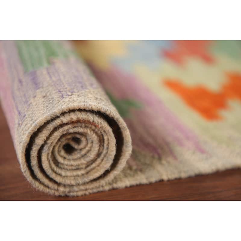 Southwestern Kilim Oriental Accent Rug Hand-Woven Wool Carpet - 3'2"x 5'0"