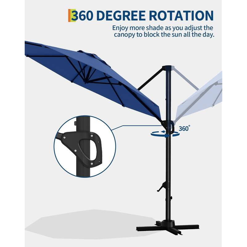 Coromose 10FT Patio Umbrella, 360-Degree Rotation, for Garden Pool Deck BackYard