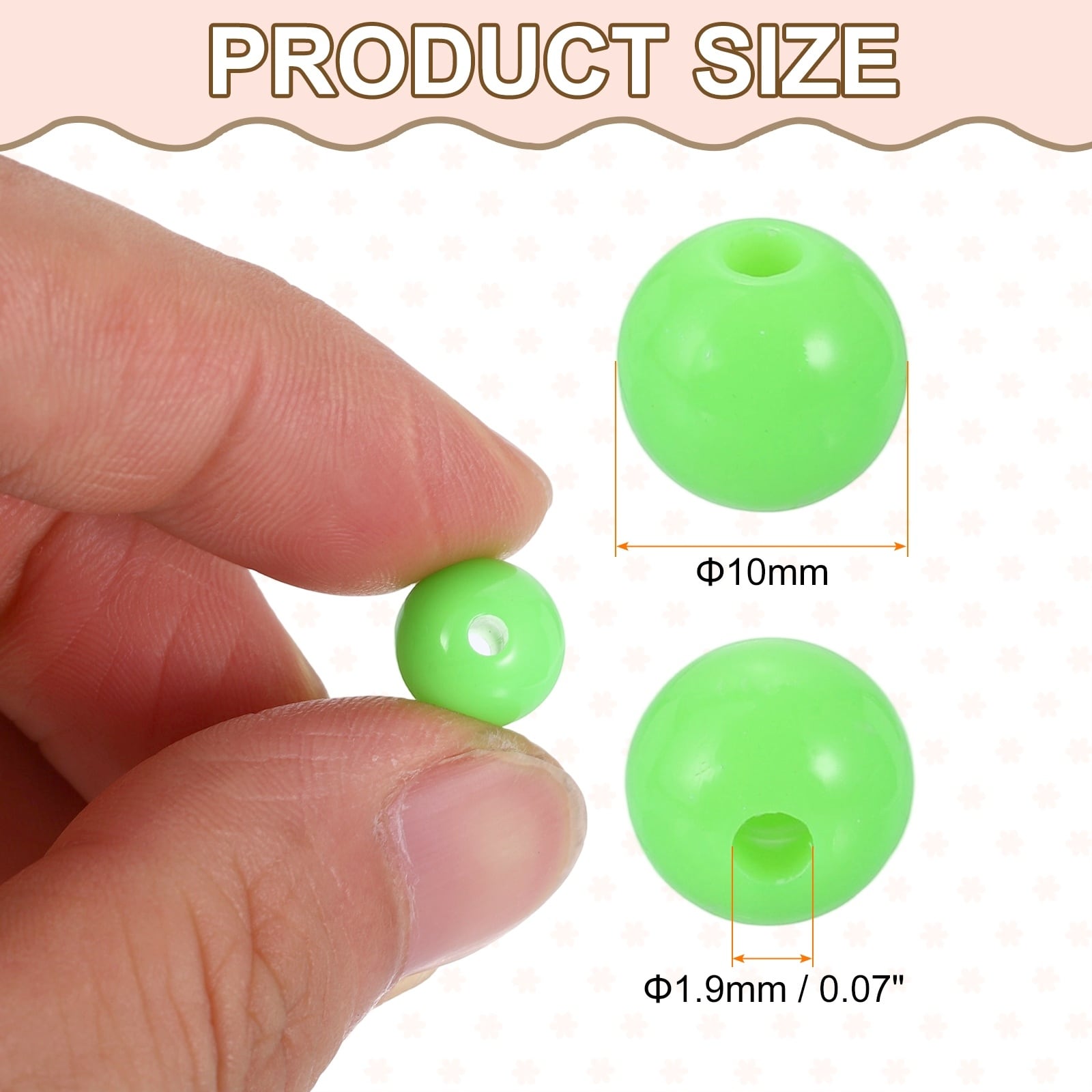 Acrylic Round Beads Plastic Resin Smooth Balls Loose Bead for Jewelry Making Bracelets Necklace Earrings