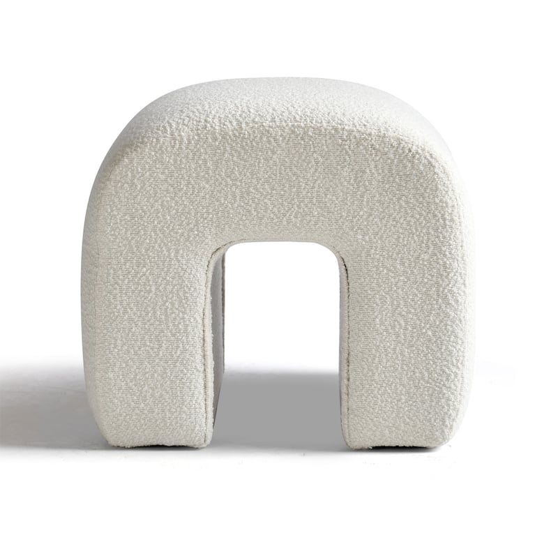 Boucle Upholstered Waterfall Bench