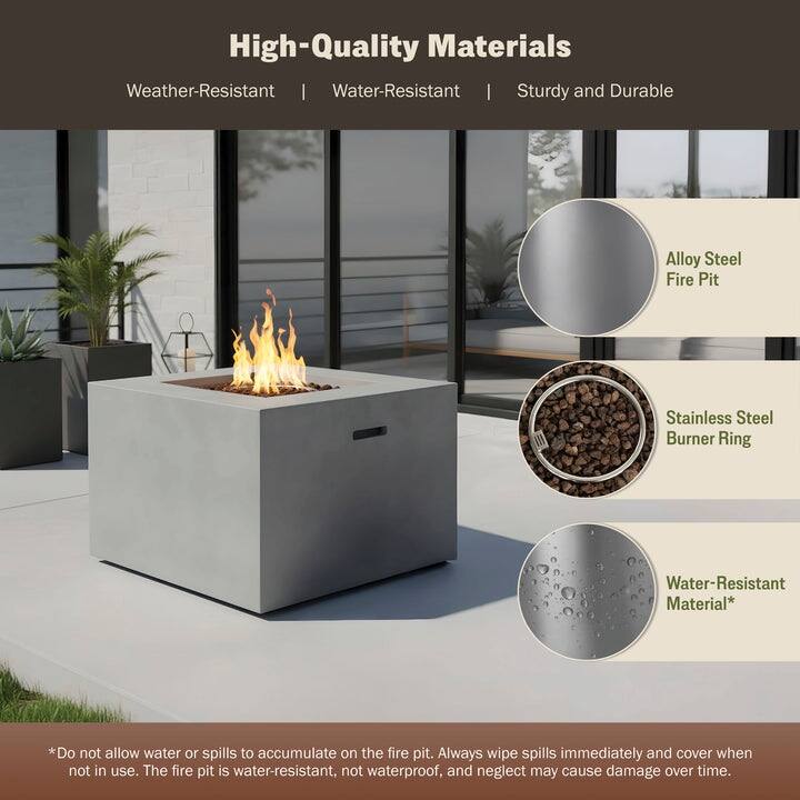 Kinger Home 32-Inch Outdoor Propane Alloy Steel Fire Pit for Patio